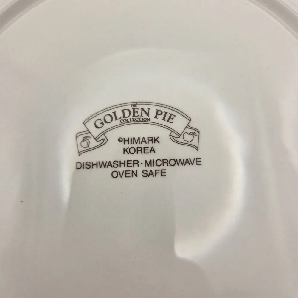 Vintage Ceramic Pan Plate Golden Pie Collection Himark apple pie recipe EUC